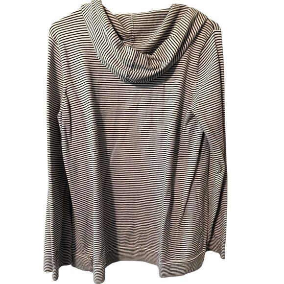 πΉLOFTβSTRIPED OPEN HOODED CARDIGAN - Picture 4 of 6